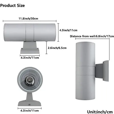 Utomhus led linjär vägglampa