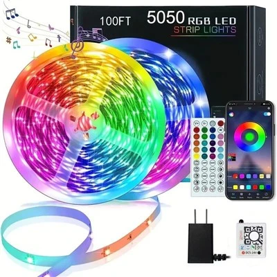 Smart RGB Led Strip Lights 65,6ft färgskiftande fjärrkontroll och appkontroll